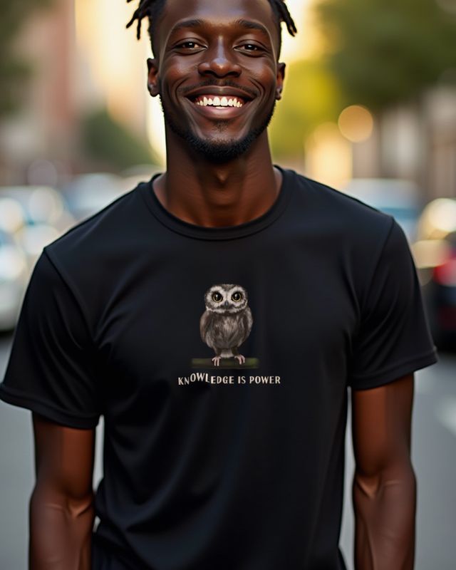 Eule Knowledge Is Power - Wissen ist Macht Eulen Motiv – T-Shirt