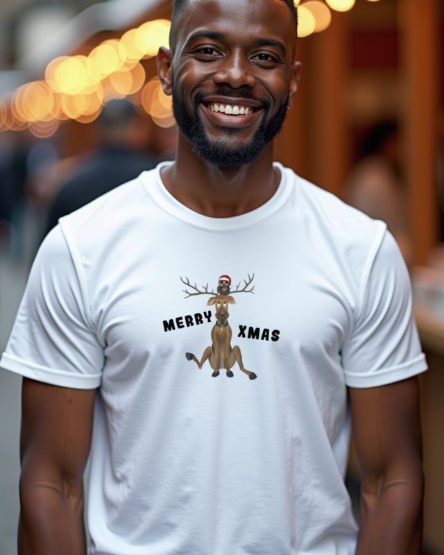 Eule mit Rentiergeweih - Merry Xmas - Süßes Weihnachtsmotiv – T-Shirt