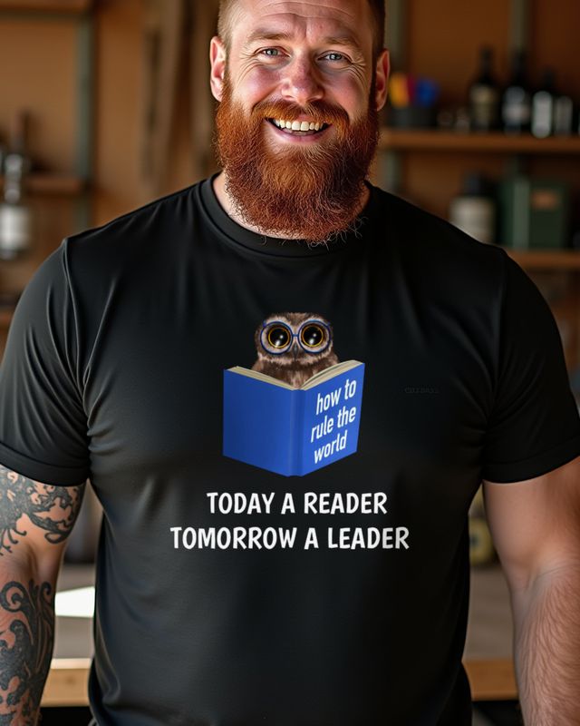 Today a Reader Tomorrow a Leader Owl - Bookworm Design β T-Shirt