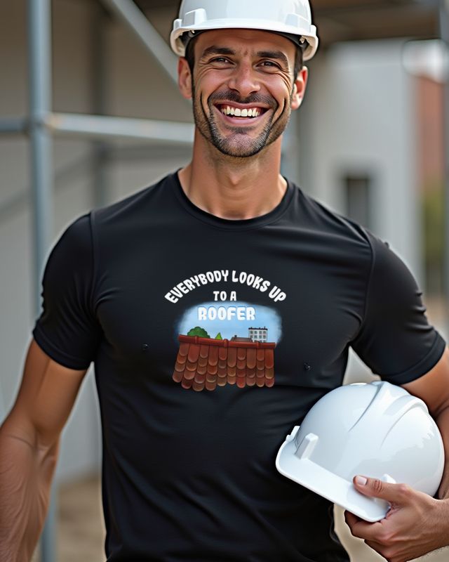 Everybody looks up to a Roofer - Dachdecker Geschenk – T-Shirt
