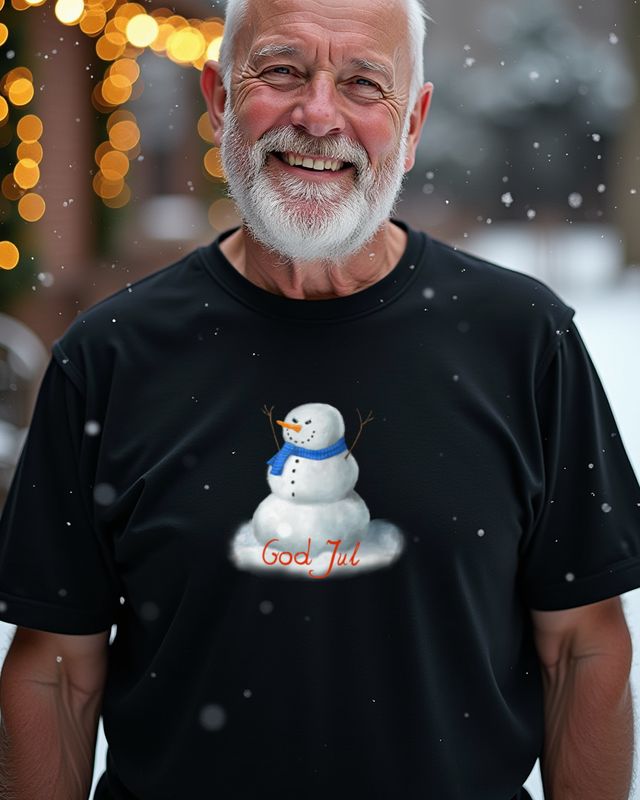 Evil Snowman Winter Scarf God Jul – T-Shirt