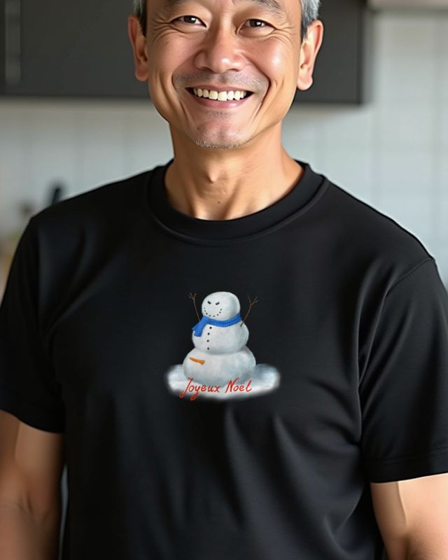 Evil Snowman with Horns and Scarf - Joyeux Noël Xmas – T-Shirt