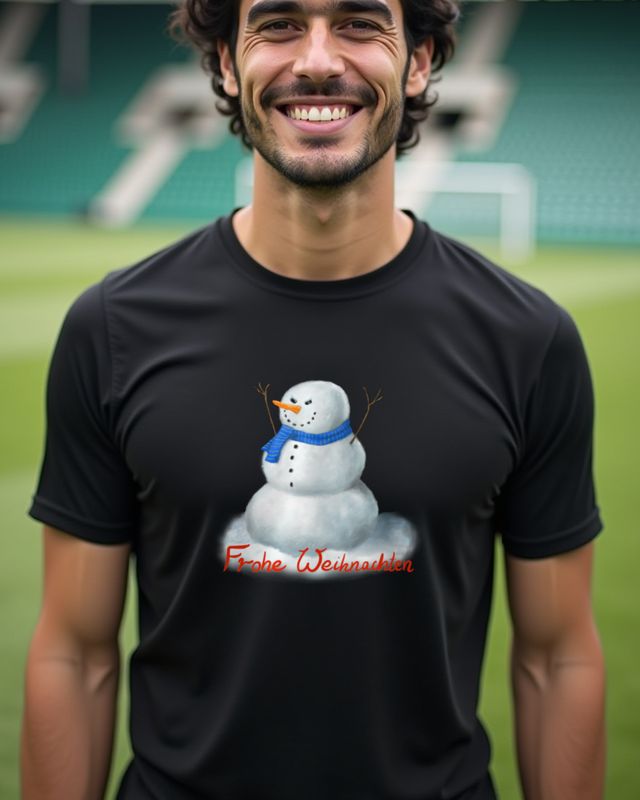 Evil Snowman with Scarf - Frohe Weihnachten German Gift – T-Shirt