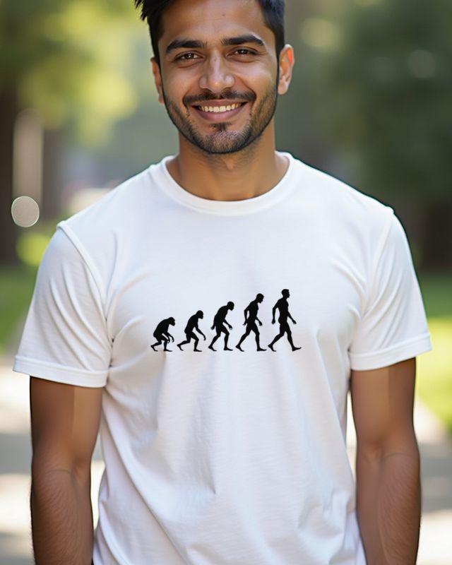 Evolution of Man Silhouettes – Political Satire Graphic – T-Shirt