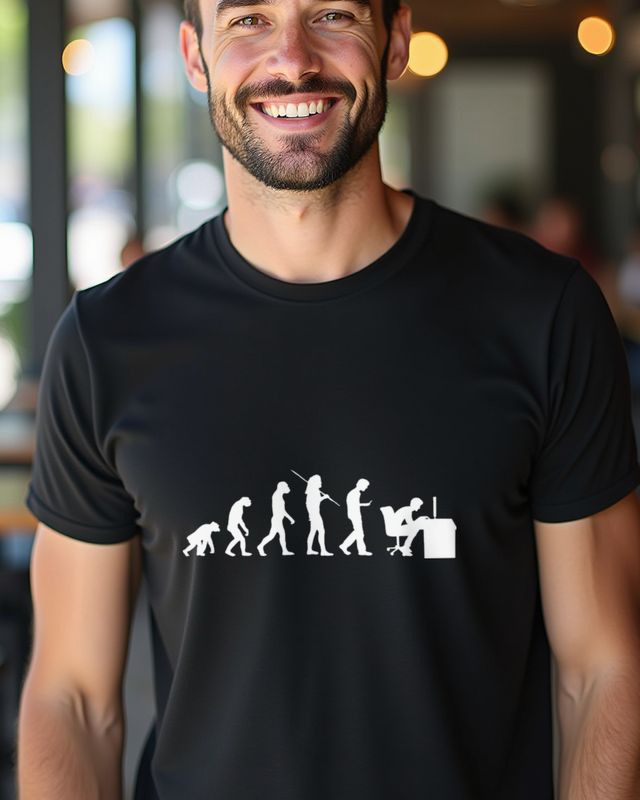 Evolution Generation Smombie Nerd - Lustiges Handy Shirt – T-Shirt