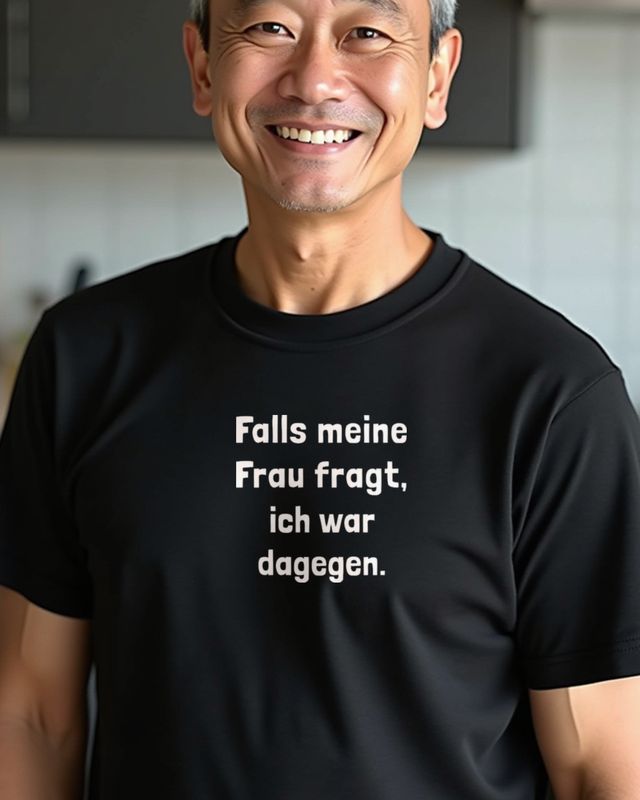 Falls meine Frau fragt - Ich war dagegen - Lustiger Ehemann – T-Shirt