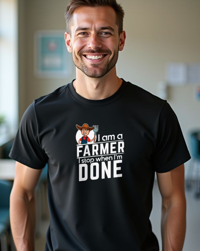 Farmer - I Stop When I’m Done - Hard Working Farmer – T-Shirt