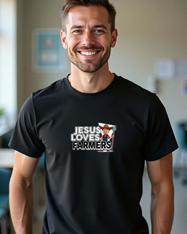 Jesus Loves Farmers - Christian Farmer Gift – T-Shirt