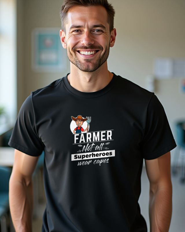 Farmer Not All Superheroes Wear Capes - Cartoon β T-Shirt