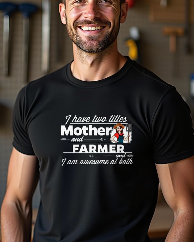 Farmer and Mother Saying - Gift for Farming Moms β T-Shirt