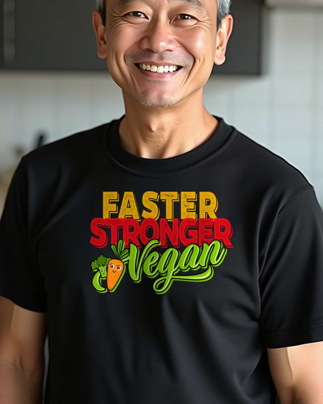 Faster Stronger Vegan - Vegan Athlete Gym Saying โ T-Shirt