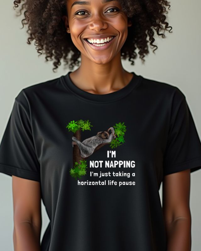 Sloth - Not a Nap but a Horizontal Life Pause - Funny β T-Shirt