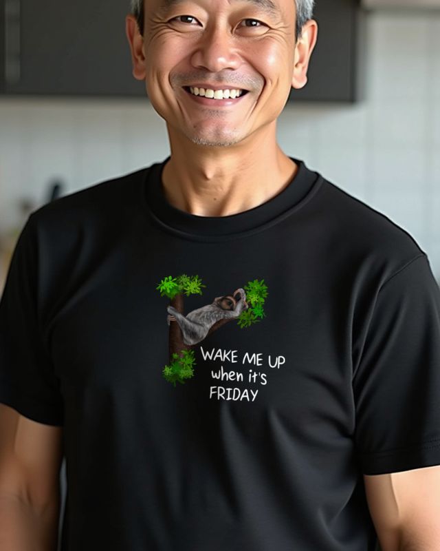 Faultier - Wake Me Up When It’s Friday - Lustiges Büro – T-Shirt