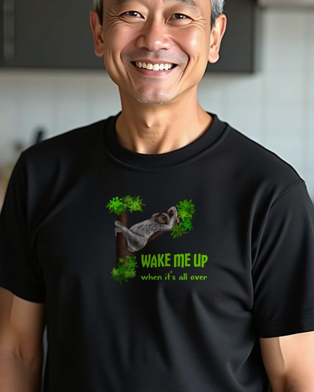 Faultier - Weck mich, wenn alles vorbei ist - Lustig – T-Shirt