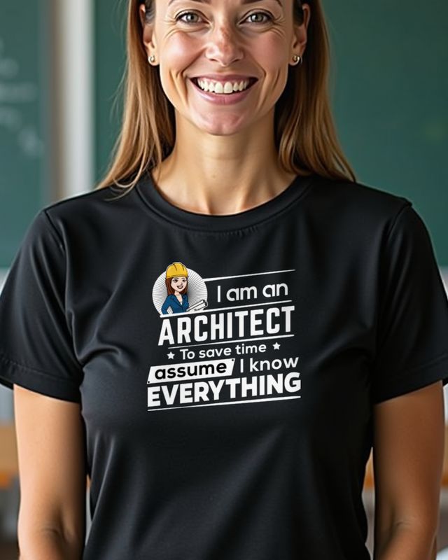Female Architect To Save Time - Funny Gift for Architects – T-Shirt