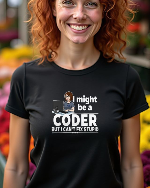 Female Coder Can’t Fix Stupid - Funny Developer Shirt – T-Shirt