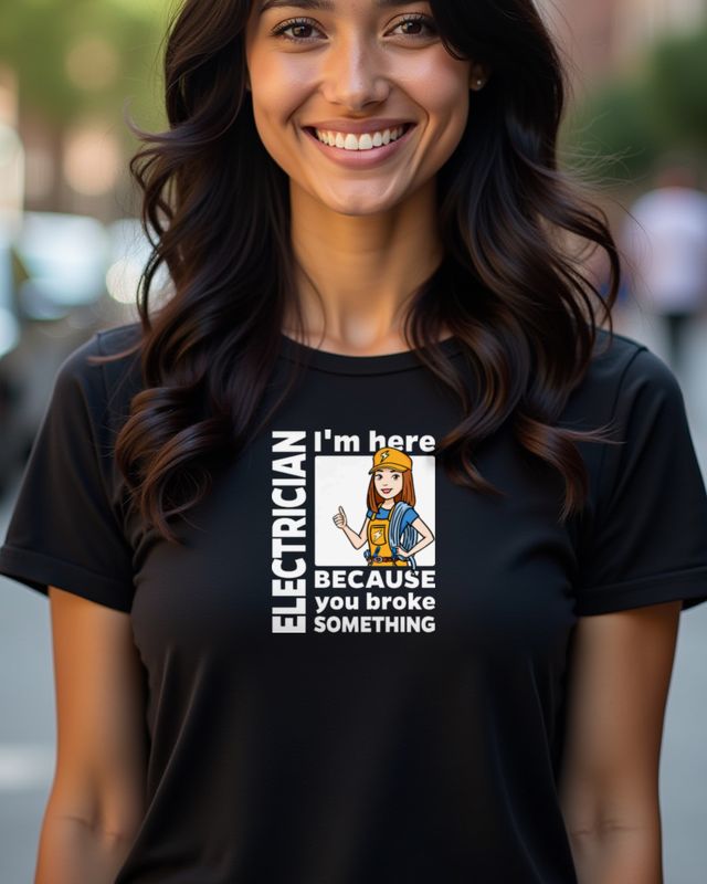 Female Electrician I’m Here - Woman Electrician Shirt – T-Shirt