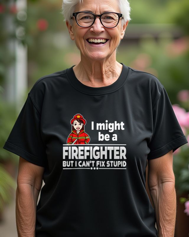Female Firefighter Can’t Fix Stupid - Feuerwehr Spruch – T-Shirt