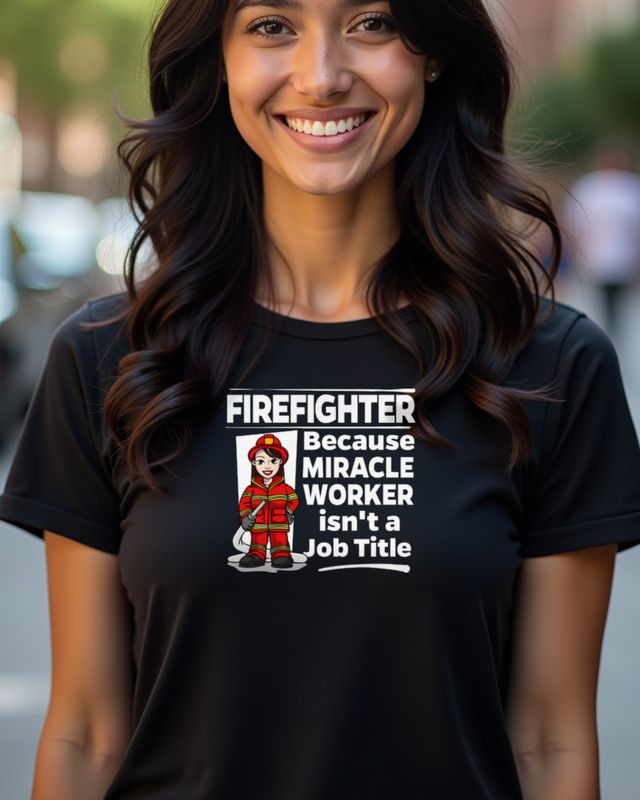Female Firefighter Miracle Worker - Fire Woman Pride Gift – T-Shirt