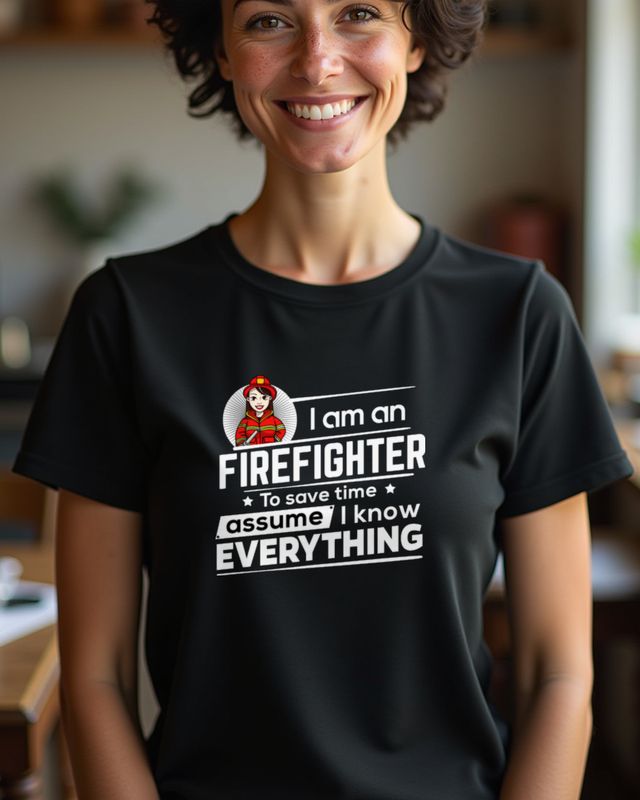 Female Firefighter To Save Time - Always Right Fire Woman – T-Shirt