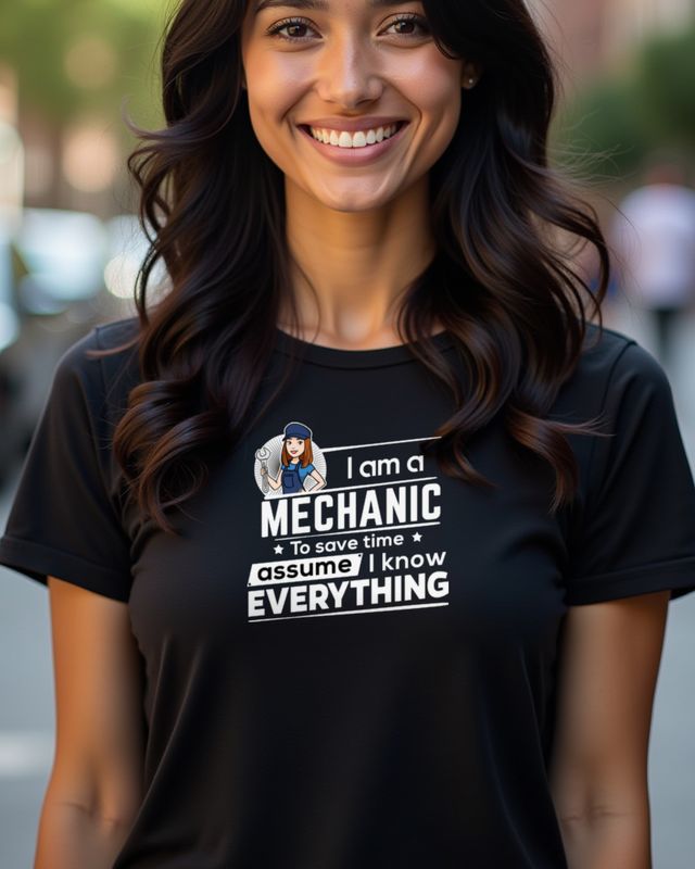 Female Mechanic To Save Time - Funny Woman Mechanic β T-Shirt