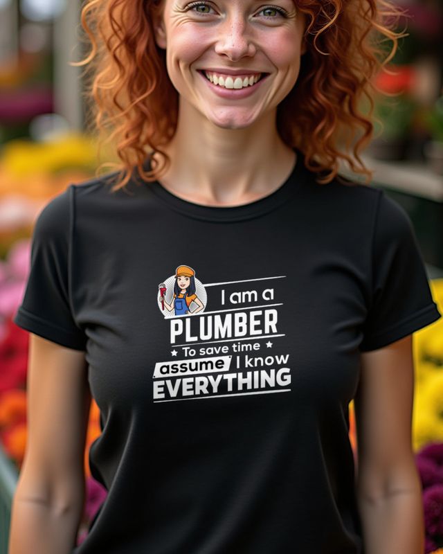 Female Plumber To Save Time - Funny Woman Plumber Shirt β T-Shirt