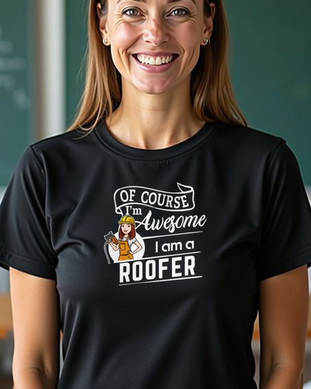 Female Roofer - I’m Awesome - Funny Woman Roofer Shirt – T-Shirt