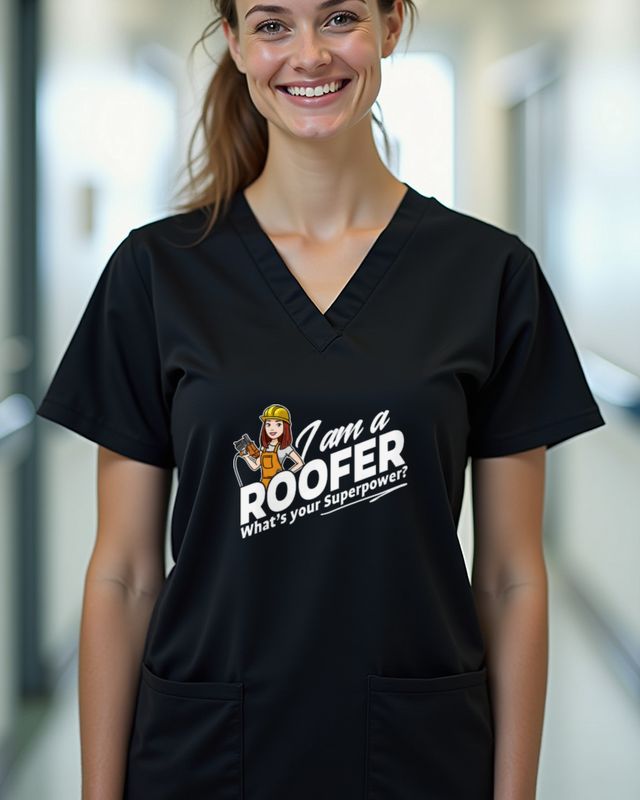 Female Roofer What’s Your Superpower - Funny Roofer Gift – T-Shirt