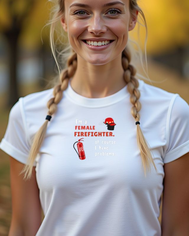 Feuerwehrfrau Probleme - Firefighter Problems Humor Damen – T-Shirt