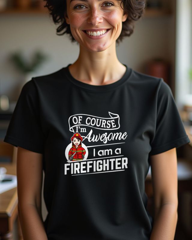 Awesome Woman Firefighter - I’m Awesome Funny Saying Tee – T-Shirt