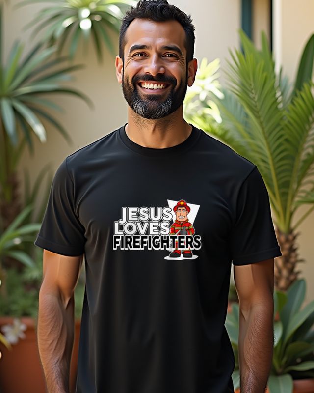 Jesus Loves Firefighters - Feuerwehr christlich – T-Shirt