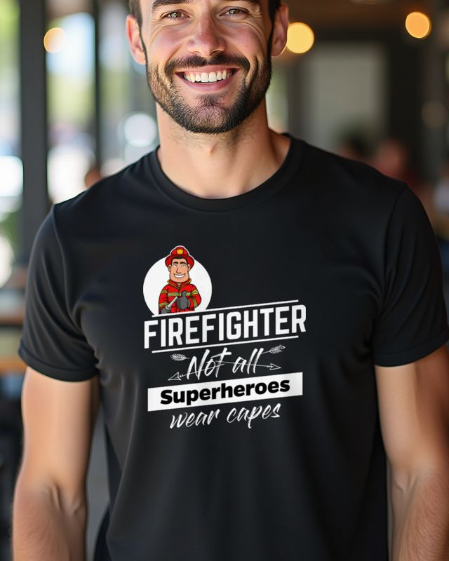 Firefighter Not All Superheroes Wear Capes - Held – T-Shirt