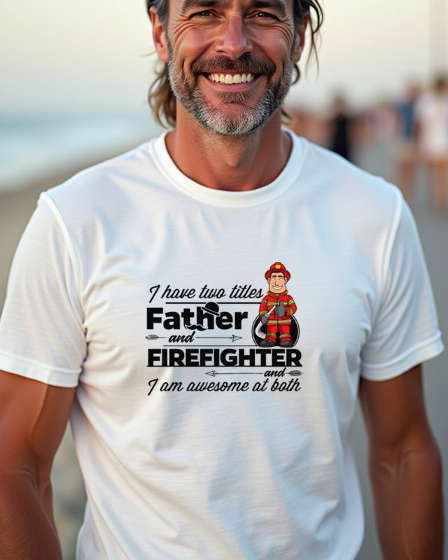 Firefighter and Father - Feuerwehrmann Papa Vatertag – T-Shirt