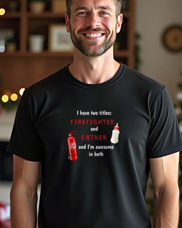 Firefighter and Father - Geschenk für Feuerwehr Papa