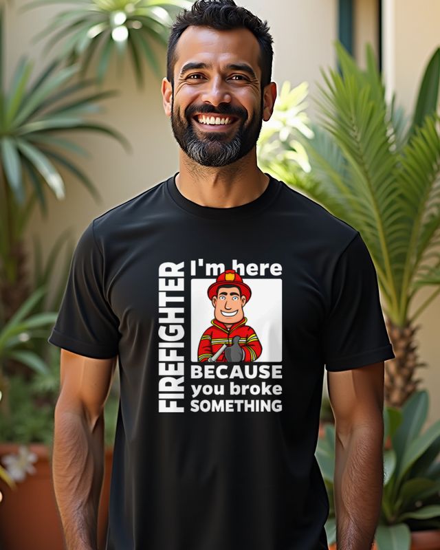 Firefighter - I’m Here - Lustiges Feuerwehr Shirt – T-Shirt