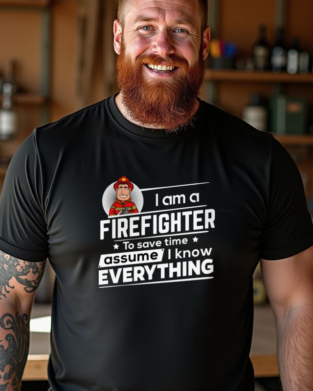 Firefighter - To Save Time - Funny Firefighter Tee โ T-Shirt