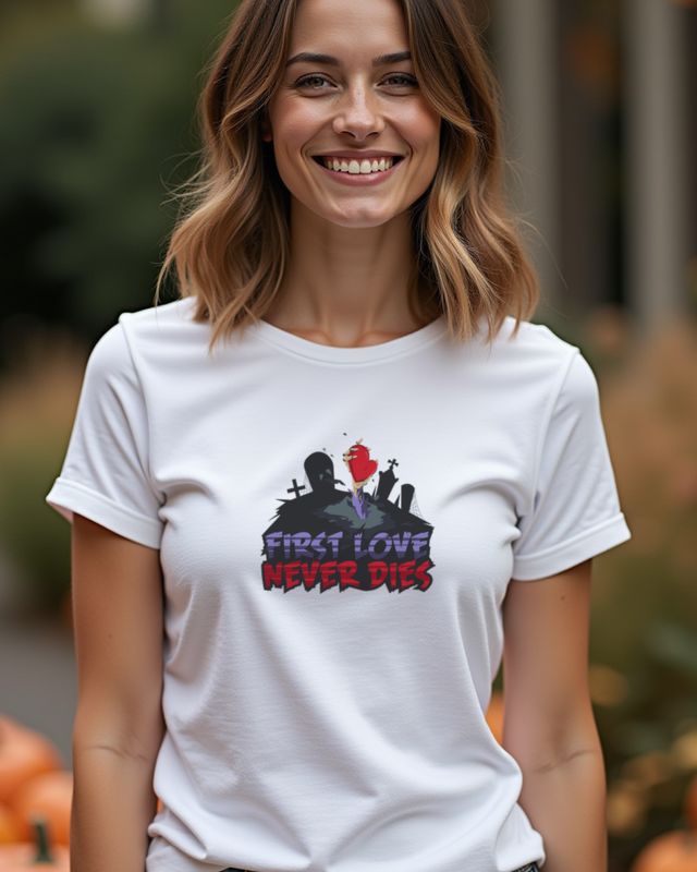 First Love Never Dies - Zombie Hand Heart Horror – T-Shirt