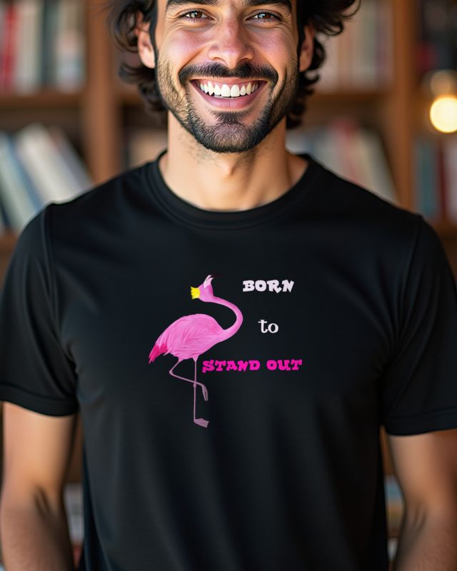 Flamingo - Born to Stand Out - Funny Pink Flamingo Tee β T-Shirt