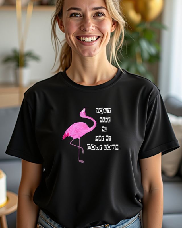 Flamingo - Don’t make me put my foot down - Lustig – T-Shirt