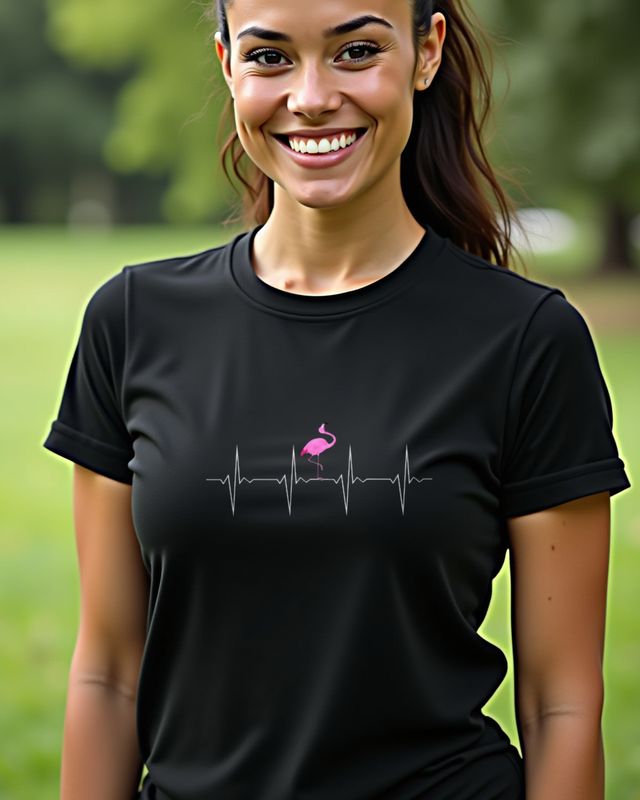 Flamingo Herzschlag EKG - Flamingo Liebhaber Motiv