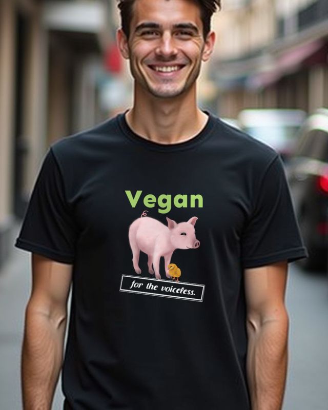 For the Voiceless Schwein und Küken - Vegan Tierrechte – T-Shirt