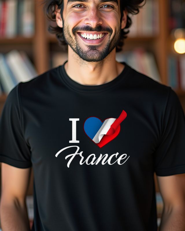 Frankreich im Herzen - Liebeserklärung mit Herz und Flagge – T-Shirt