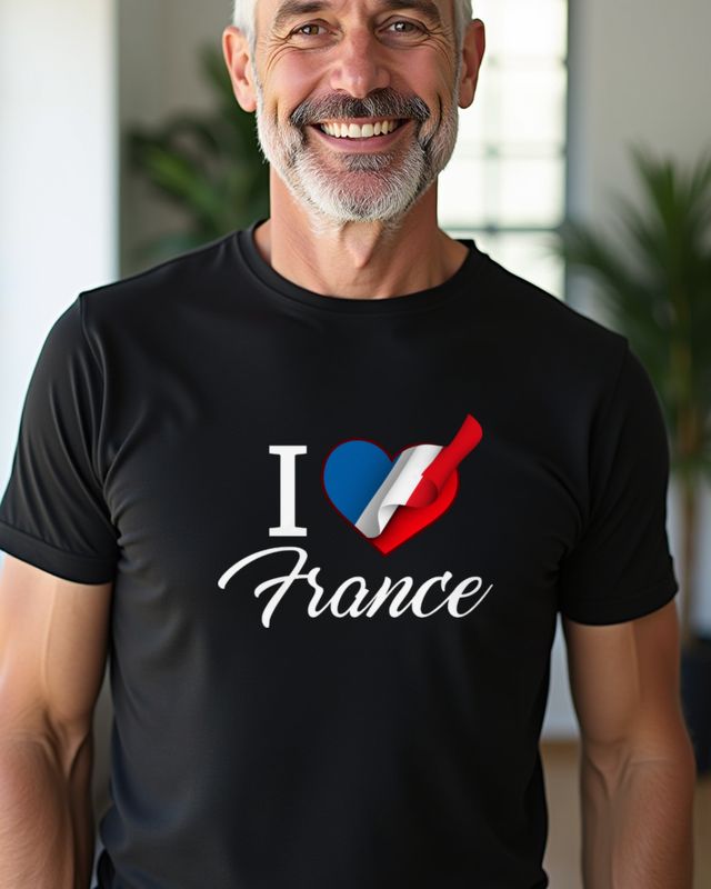 Frankreich im Herzen - Liebeserklärung mit Herz und Flagge – T-Shirt