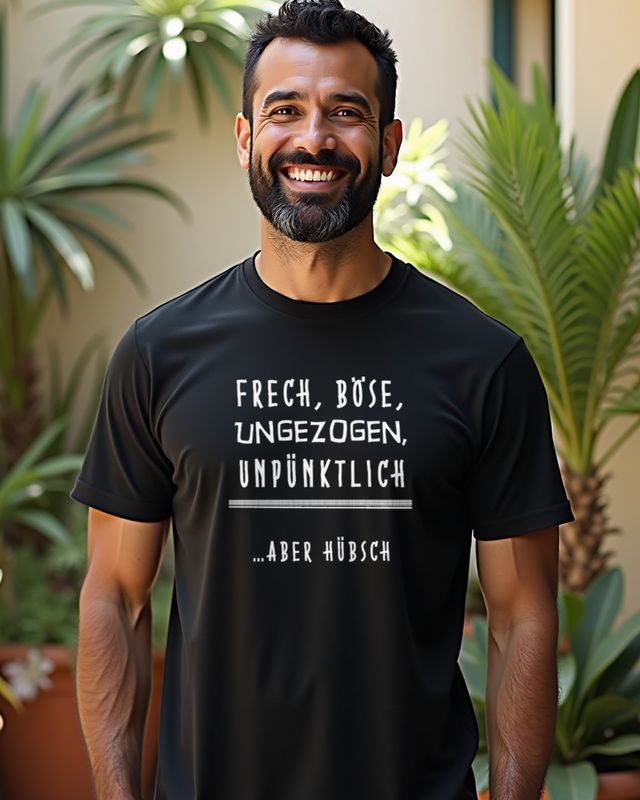 Frech Böse Ungezogen Unpünktlich aber hübsch - Spruch