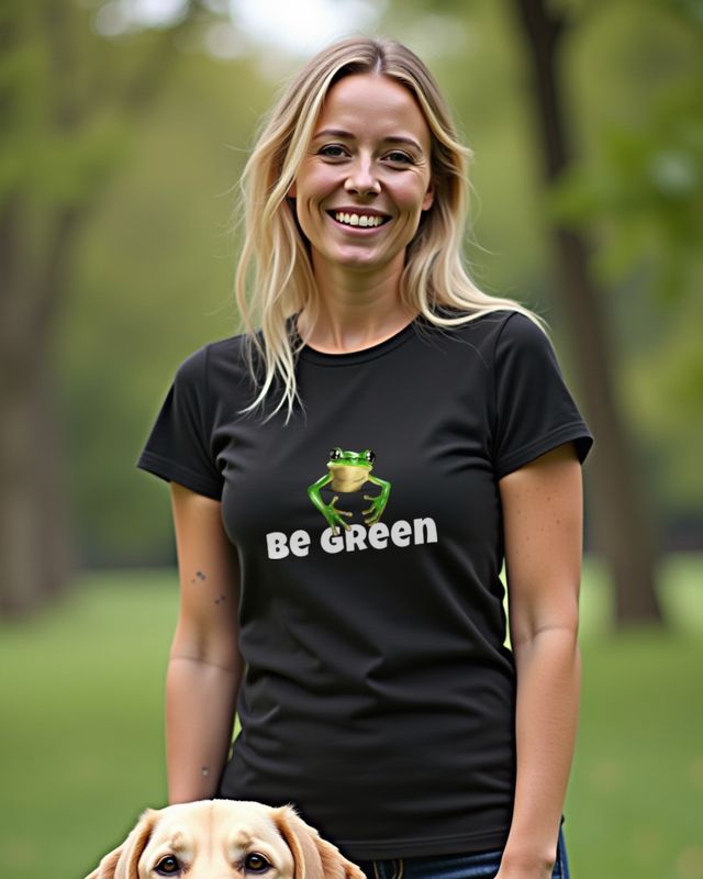 Frosch Be Green - Lustiges Frosch Motiv Umwelt – T-Shirt