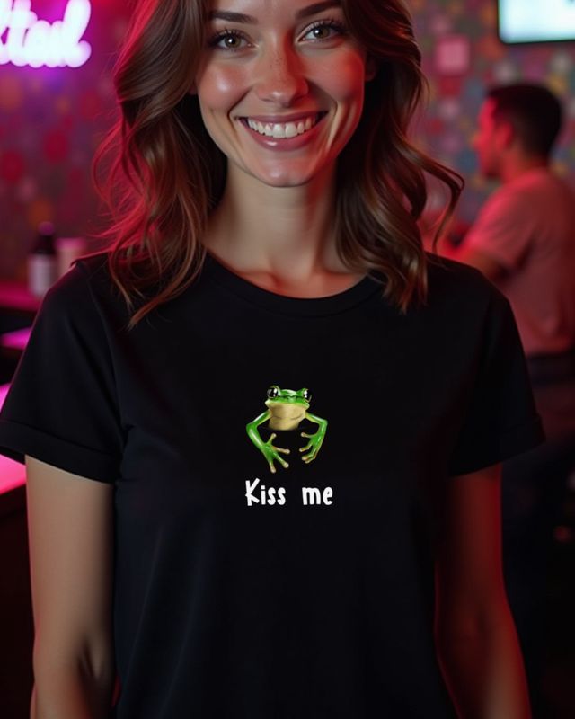 Frog Kiss Me - Funny Frog Valentine Design β T-Shirt