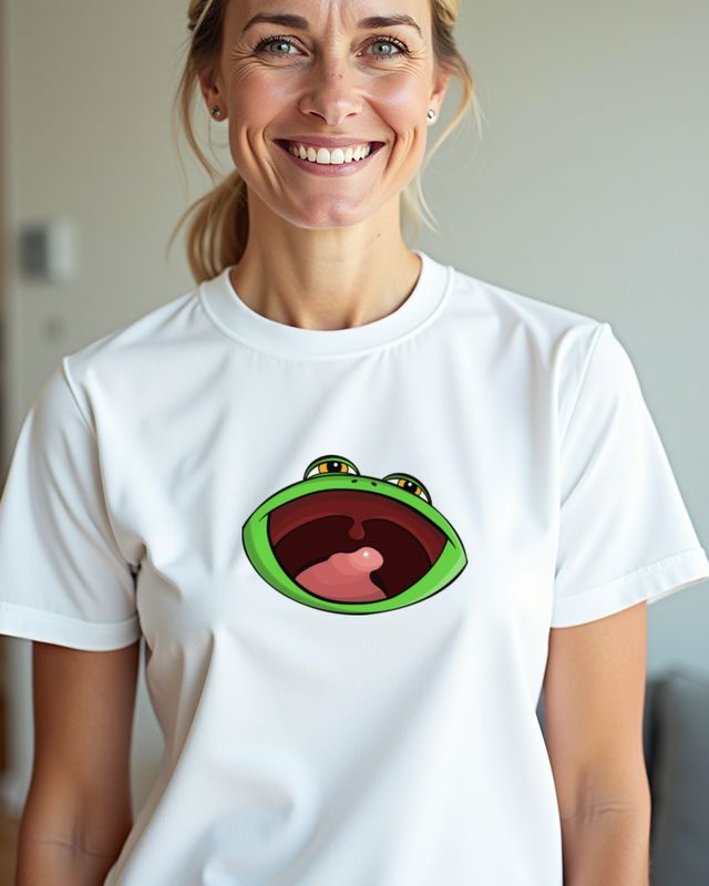 Frosch reißt das Maul auf - Witziges Shirt für Froschfans – T-Shirt