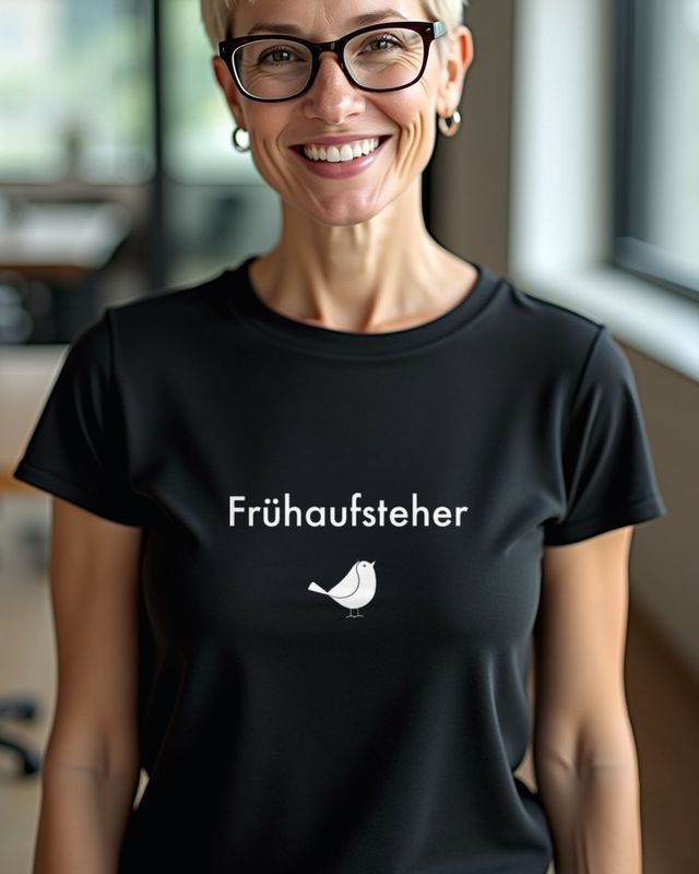 Frühaufsteher - Lustiger Schriftzug für Morgenmenschen – T-Shirt