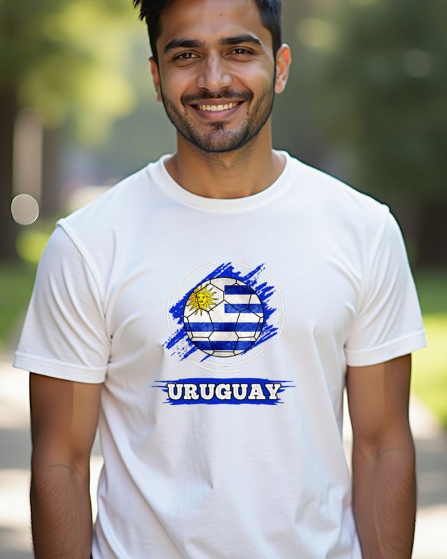 Uruguay Fan Design with Flag - Heritage Pride Gift โ T-Shirt