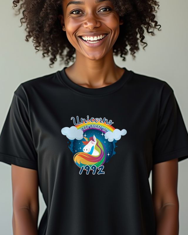 Geboren 1992 - Einhorn Geburtstagsgeschenk Jahrgang 1992 – T-Shirt
